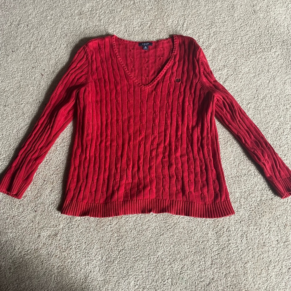 Chaps red textured sweater
